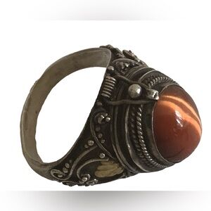 Poison Tigers Eye Stone Sterling Silver Unisex Mens or Women’s Ring Jewelry